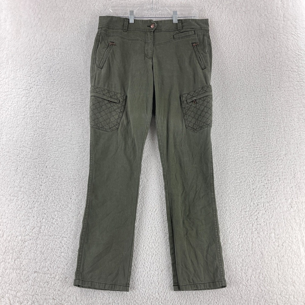 Anthropologie Leifsdottir Cargo Pants Womens 30 Green Slim Mid Rise Utility Y2K